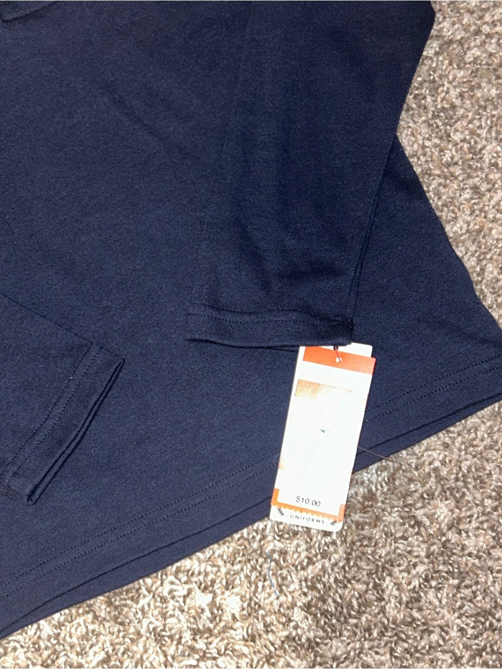 NWT Cat & Jack Kids Long Sleeve Uniform Polo Shirt Navy Blue Size 4/5 - Picture 2 of 6